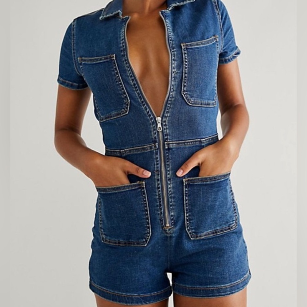 Free People CRVY Lennox Shortsuit Size 8